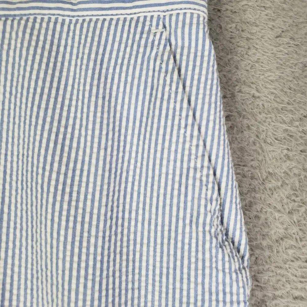 Polo Ralph Lauren Shorts Mens 36 Blue Seersucker Pleated Striped Summer Preppy